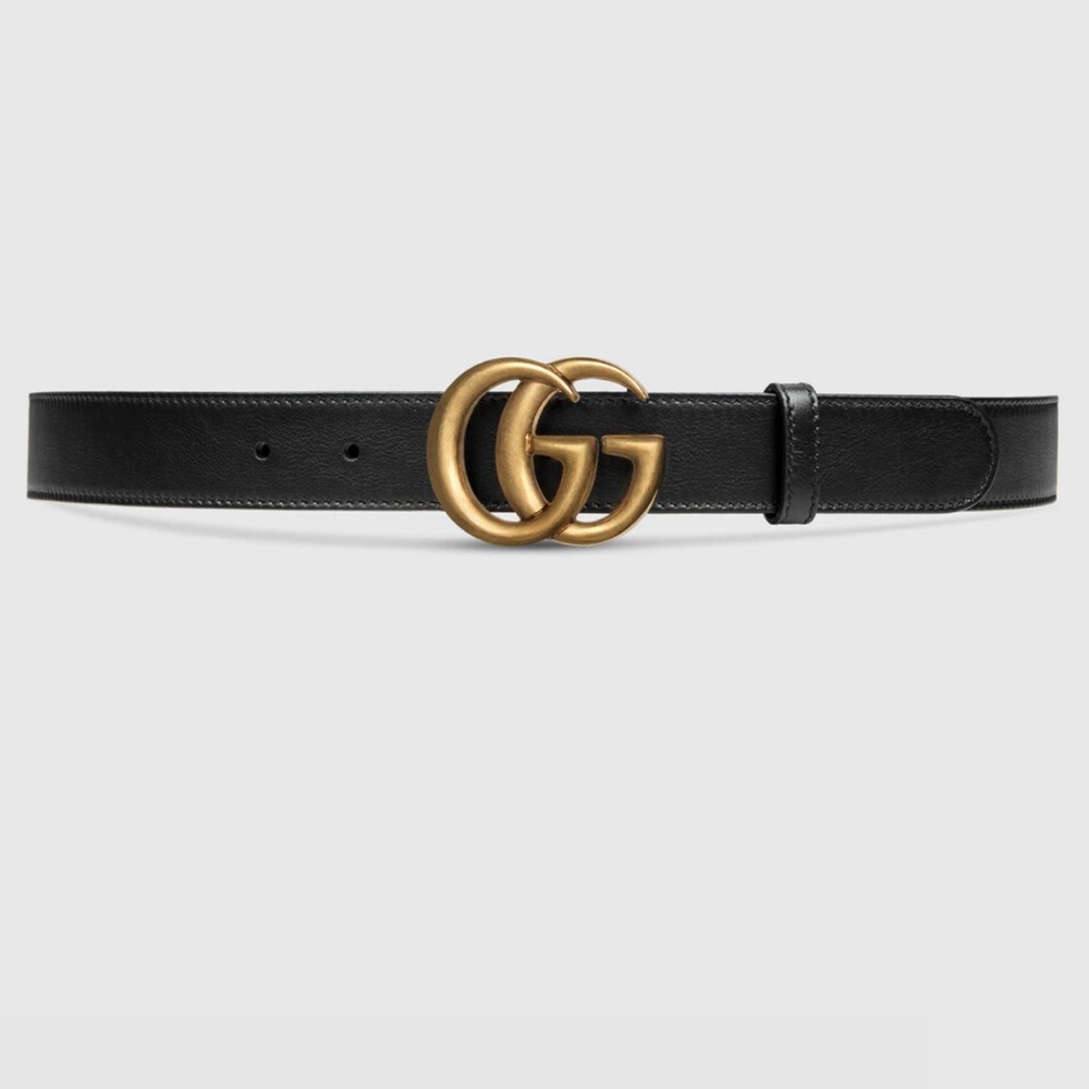 Gucci Black Belt w/Gold GG Buckle MAKE ME AN OFFER! Offers are always welcome 🤗